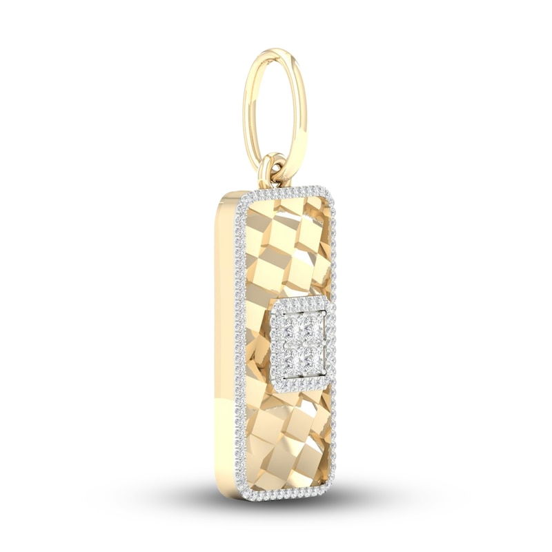 Main Image 2 of Men's Diamond Charm 5/8 ct tw Square-cut/Round 10K Yellow Gold