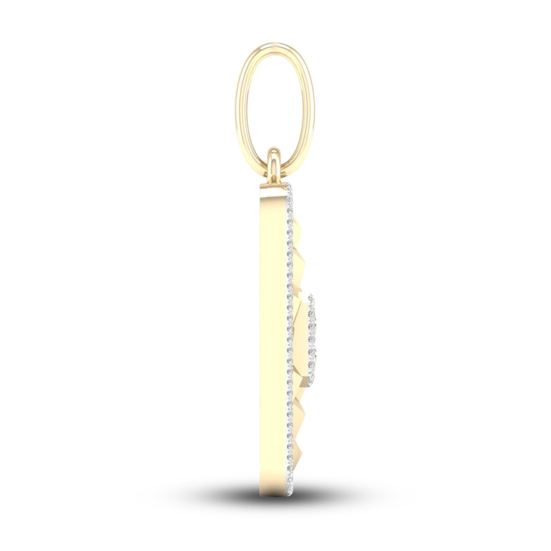 Main Image 4 of Men's Diamond Charm 5/8 ct tw Square-cut/Round 10K Yellow Gold