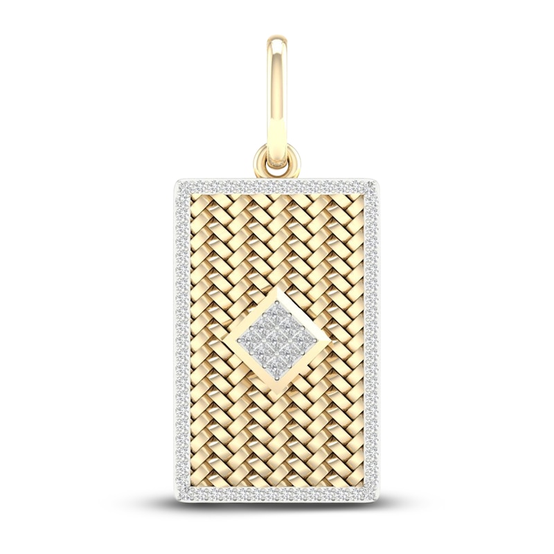 Main Image 1 of Men's Diamond Charm 1/2 ct tw Square-cut/Round 10K Yellow Gold