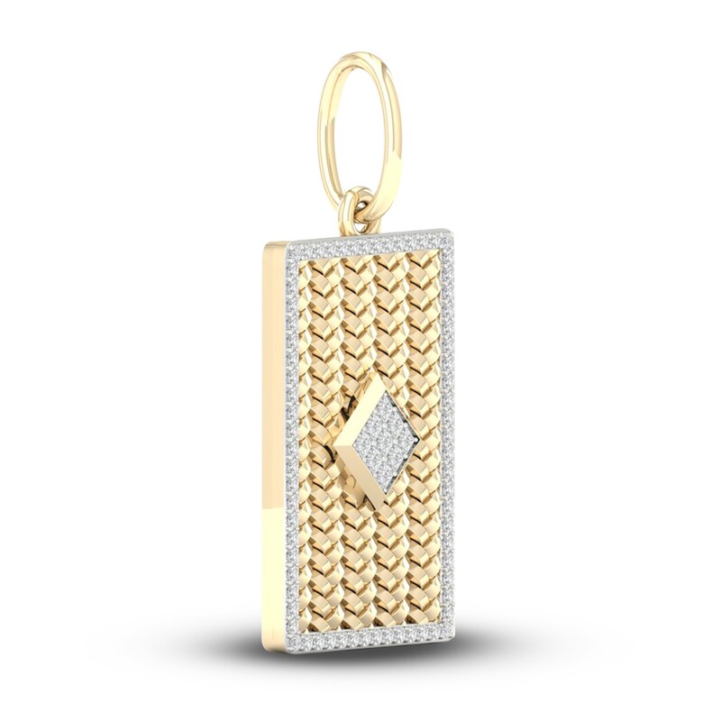 Main Image 2 of Men's Diamond Charm 1/2 ct tw Square-cut/Round 10K Yellow Gold
