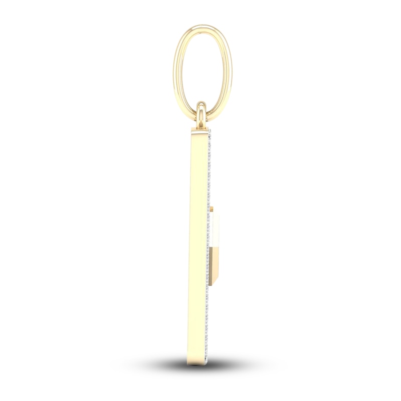 Main Image 4 of Men's Diamond Charm 1/2 ct tw Square-cut/Round 10K Yellow Gold