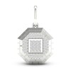 Thumbnail Image 1 of Men's Diamond Charm 3/4 ct tw Square-cut/Round 10K White Gold