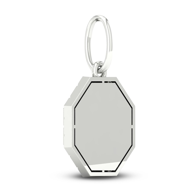 Main Image 2 of Men's Diamond Charm 3/4 ct tw Square-cut/Round 10K White Gold