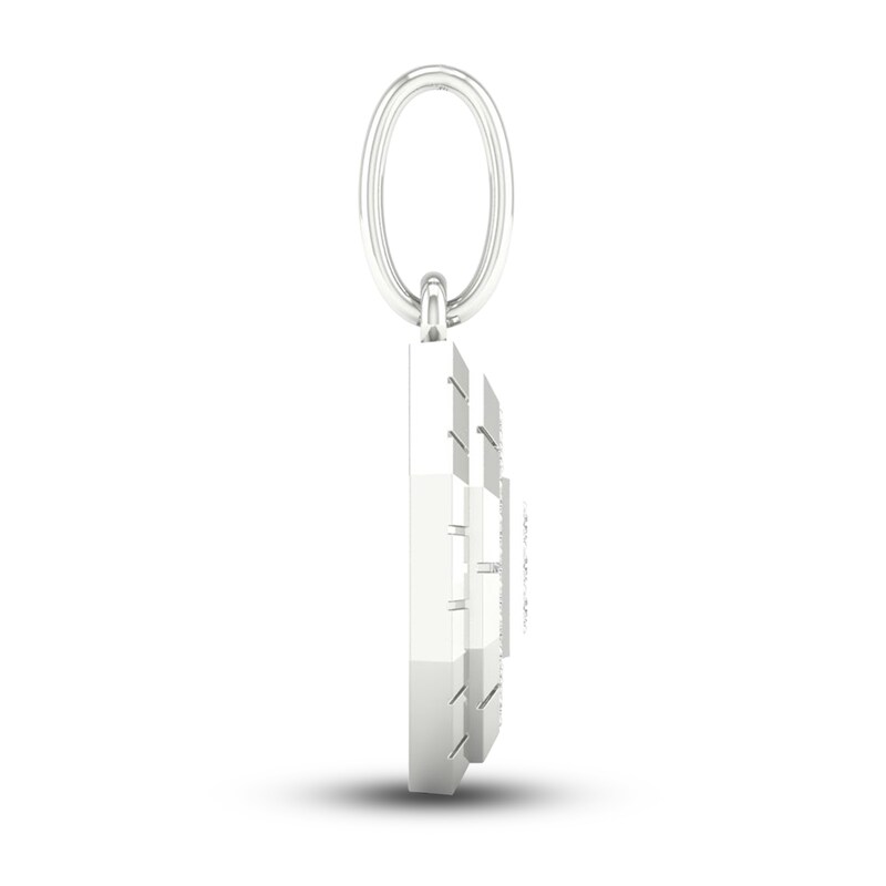 Main Image 4 of Men's Diamond Charm 3/4 ct tw Square-cut/Round 10K White Gold