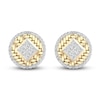 Thumbnail Image 1 of Men's Diamond Stud Earrings 1/2 ct tw Square-cut/Round 10K Yellow Gold
