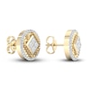 Thumbnail Image 2 of Men's Diamond Stud Earrings 1/2 ct tw Princess/Round 10K Yellow Gold