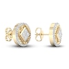 Thumbnail Image 3 of Men's Diamond Stud Earrings 1/2 ct tw Square-cut/Round 10K Yellow Gold