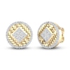 Thumbnail Image 4 of Men's Diamond Stud Earrings 1/2 ct tw Square-cut/Round 10K Yellow Gold