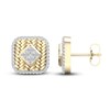 Thumbnail Image 1 of Men's Diamond Stud Earrings 1/2 ct tw Princess/Round 10K Yellow Gold