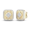 Thumbnail Image 3 of Men's Diamond Stud Earrings 1/2 ct tw Princess/Round 10K Yellow Gold