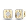 Thumbnail Image 4 of Men's Diamond Stud Earrings 1/2 ct tw Square-cut/Round 10K Yellow Gold