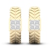 Thumbnail Image 1 of Men's Diamond Hoop Earrings 3/8 ct tw Square-cut 10K Yellow Gold