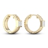 Thumbnail Image 3 of Men's Diamond Hoop Earrings 3/8 ct tw Square-cut 10K Yellow Gold