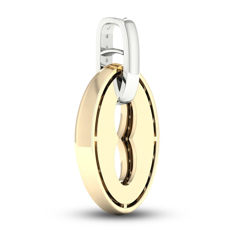 Men's Lab-Created Diamond Necklace Charm 1 ct tw Round 14K Yellow Gold