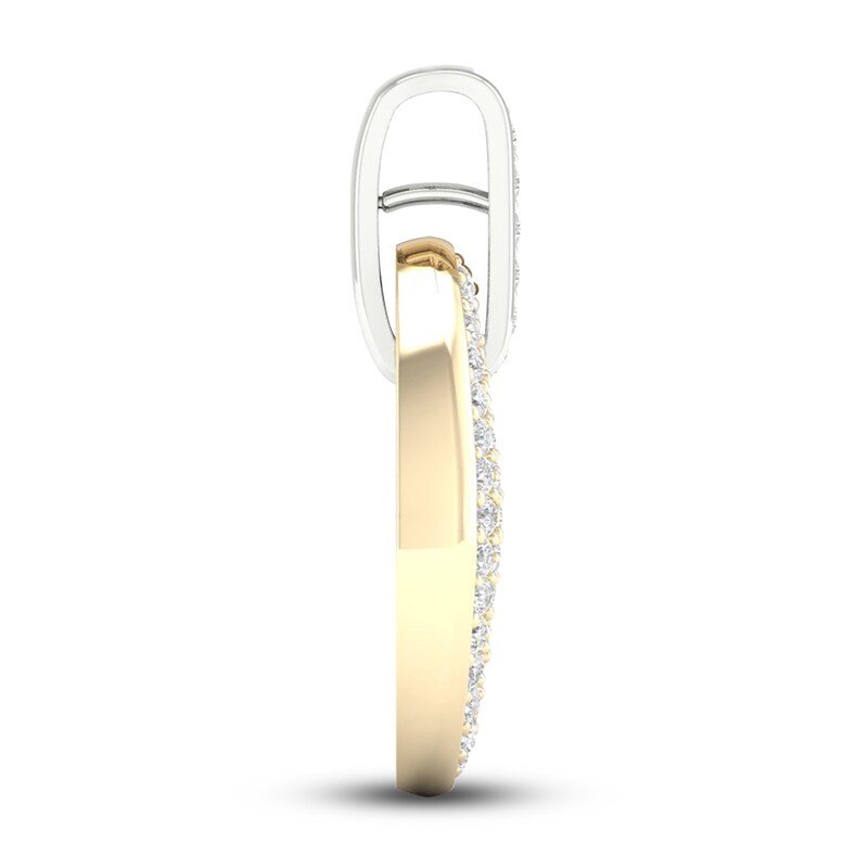Men's Lab-Created Diamond Necklace Charm 1 ct tw Round 14K Yellow Gold