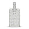 Men's Lab-Created Diamond Dog Tag Necklace Charm 1/2 ct tw Round 14K White Gold