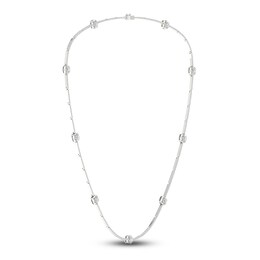 Men's Lab-Created Diamond Chain Necklace 5 ct tw Round 14K White Gold 22&quot;