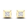 Men's Lab-Created Diamond Stud Earrings 2 ct tw Round 14K Yellow Gold