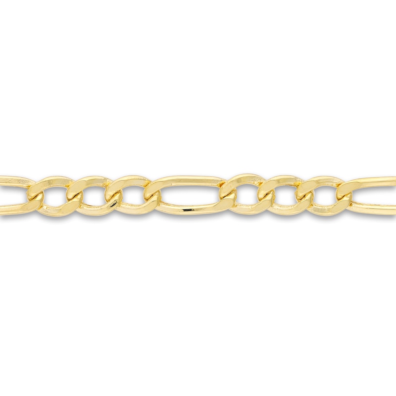 Main Image 2 of Semi-Solid Figaro Chain Choker Necklace 14K Yellow Gold 12" Adj.
