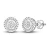 Thumbnail Image 1 of Men's Diamond Stud Earrings 3/4 ct tw Round/Baguette 10K White Gold