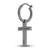 Marco Dal Maso Men's Cross Mono Hoop Earring Sterling Silver