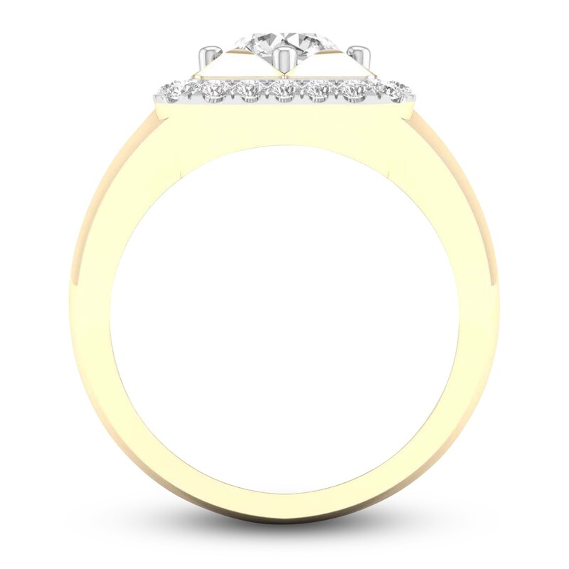 Men's Lab-Created Diamond Ring 2 ct tw Round 14K Yellow Gold