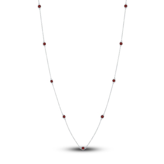 Natural Station Necklace Sterling Silver 18" Jared