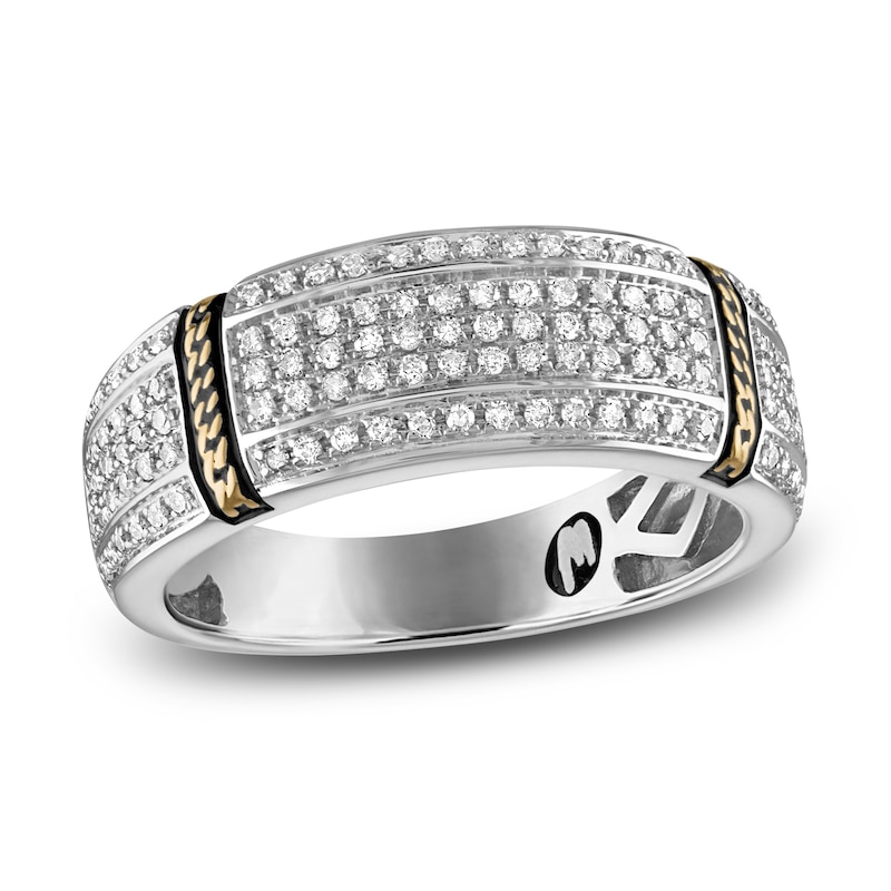 Main Image 1 of 1933 by Esquire Men's Diamond Ring 1/2 ct tw Round 10K White Gold/14K Yellow Gold-Plated