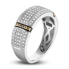 Thumbnail Image 2 of 1933 by Esquire Men's Diamond Ring 1/2 ct tw Round 10K White Gold/14K Yellow Gold-Plated