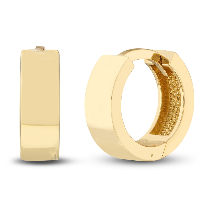Main Image 1 of Round Huggie Earrings 14K Yellow Gold