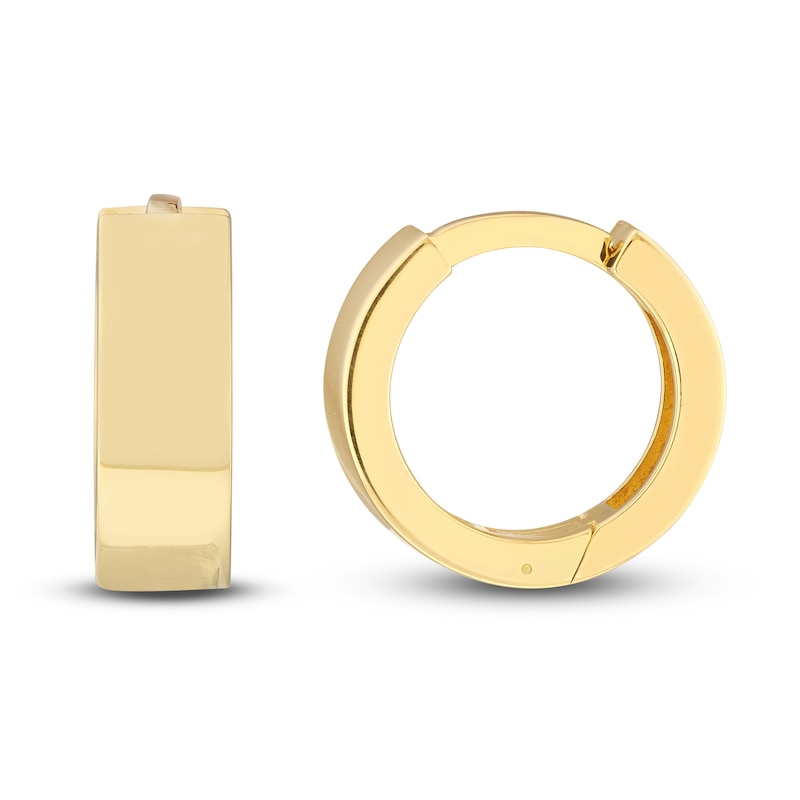 Main Image 2 of Round Huggie Earrings 14K Yellow Gold