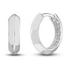 Knife Edge Huggie Earrings 14K White Gold
