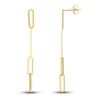 Paperclip Chain Dangle Earrings 14K Yellow Gold