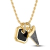 Thumbnail Image 2 of 1933 by Esquire Men's Black Diamond & Natural Agate Necklace 1/4 ct tw Round 18K Yellow Gold-Plated Sterling Silver 22"