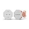 Men's Diamond Earrings 1/2 ct tw Round/Baguette 10K Rose Gold