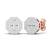 Thumbnail Image 4 of Men's Diamond Earrings 1/2 ct tw Round/Baguette 10K Rose Gold