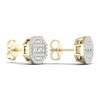 Thumbnail Image 3 of Men's Diamond Earrings 1/2 ct tw Round/Baguette 10K Yellow Gold