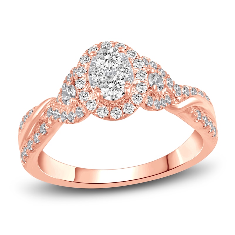 Main Image 1 of Diamond Engagement Ring 3/4 ct tw Round 14K Rose Gold