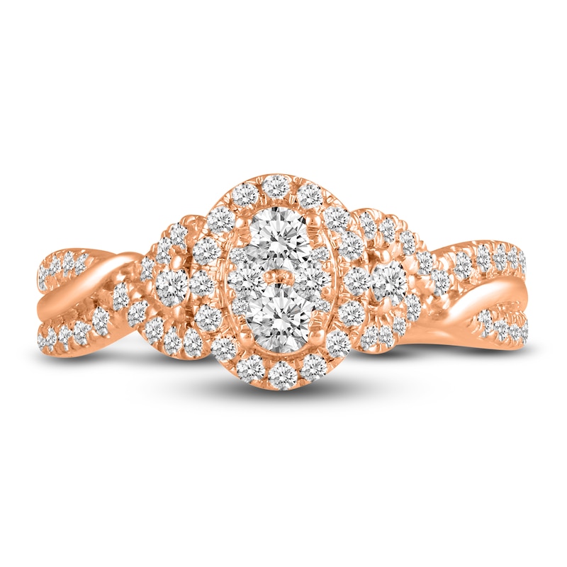 Main Image 4 of Diamond Engagement Ring 3/4 ct tw Round 14K Rose Gold
