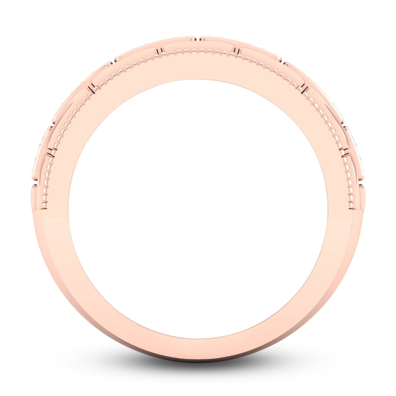 Main Image 3 of Men's Diamond Ring 1/15 ct tw Round 10K Rose Gold