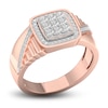 Thumbnail Image 1 of Men's Diamond Ring 3/4 ct tw Princess-cut/Round 10K Rose Gold