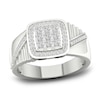 Thumbnail Image 0 of Men's Diamond Ring 3/4 ct tw Princess-cut/Round 10K White Gold