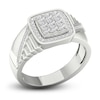 Thumbnail Image 2 of Men's Diamond Ring 3/4 ct tw Square-cut/Round 10K White Gold