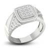 Thumbnail Image 1 of Men's Diamond Ring 3/4 ct tw Princess-cut/Round 10K White Gold