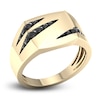 Thumbnail Image 2 of Men's Black Diamond Ring 1/3 ct tw Round 10K Yellow Gold