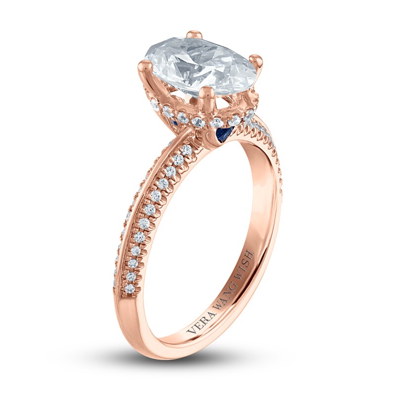 Main Image 2 of Vera Wang WISH Diamond Engagement Ring 2-1/4 ct tw Oval/Round 18K Rose Gold