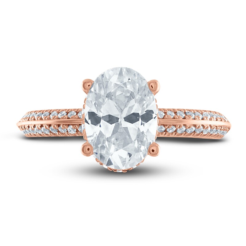Main Image 3 of Vera Wang WISH Diamond Engagement Ring 2-1/4 ct tw Oval/Round 18K Rose Gold