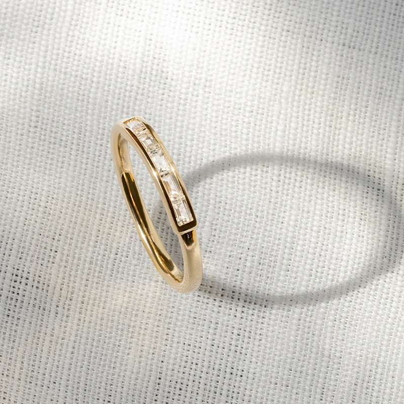 Main Image 4 of Juliette Maison Natural Citrine Baguette Bar Ring 10K Rose Gold