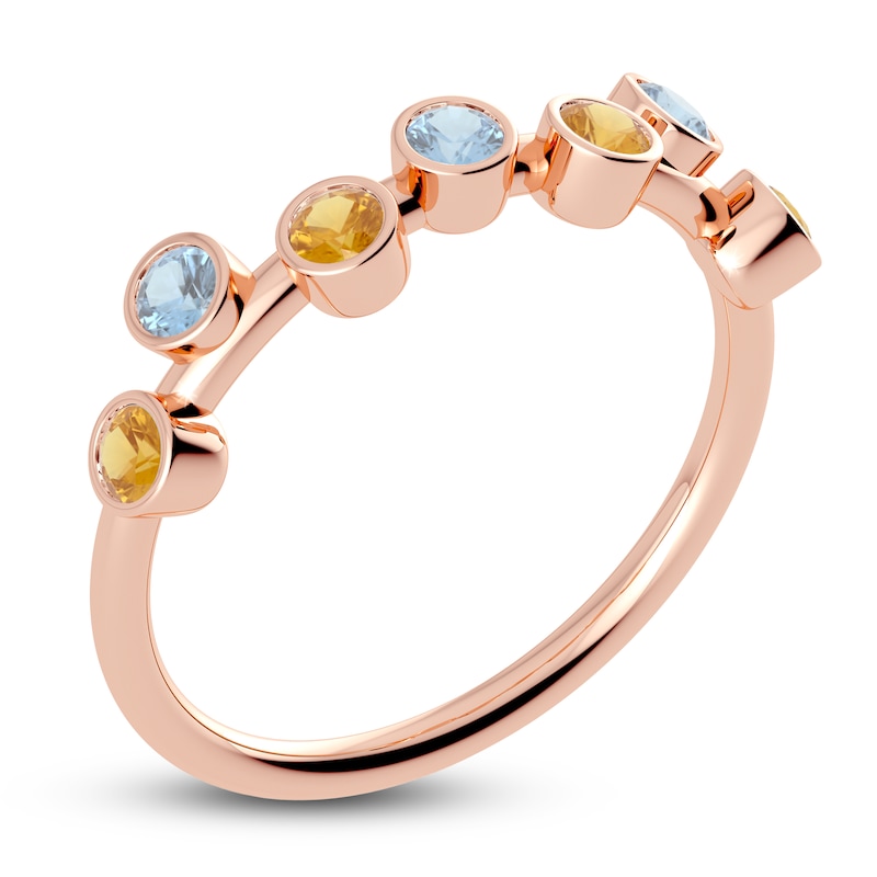 Main Image 2 of Juliette Maison Natural Citrine & Natural Aquamarine Ring 10K Rose Gold
