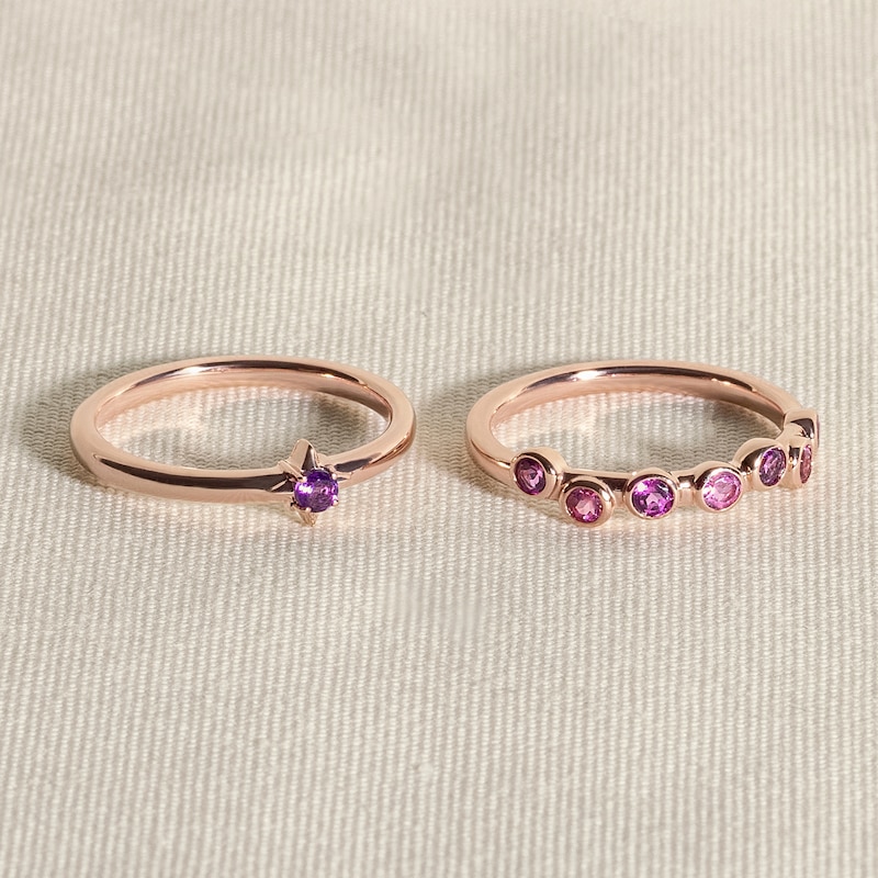 Main Image 4 of Juliette Maison Natural Citrine & Natural Aquamarine Ring 10K Rose Gold
